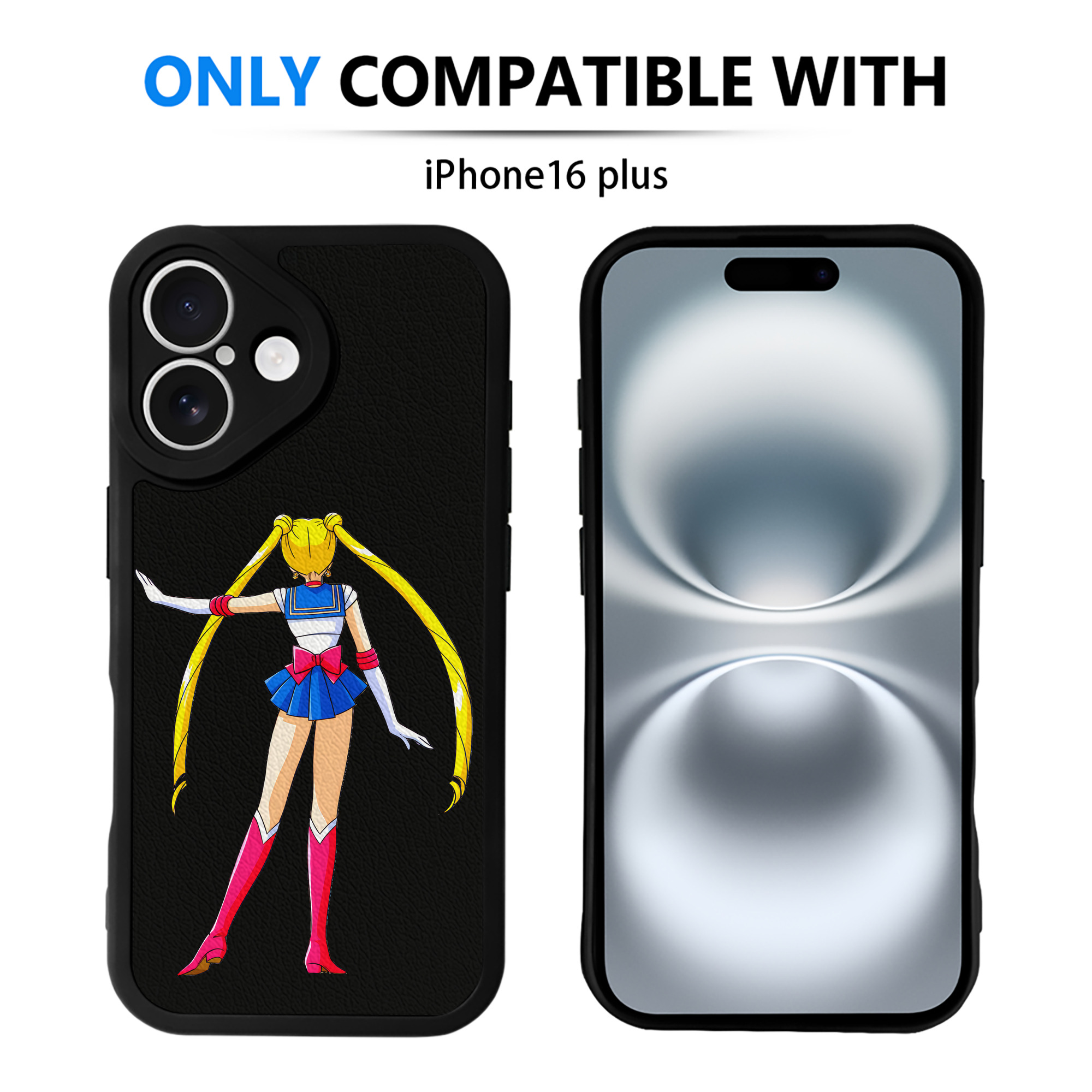 （画像用） 美少女戦士セーラームーン 月野 うさぎ つきの うさぎ Sailor Moon Tsukino Usagi 【iPhone 16シリーズ対応】シリコンスマホケース（レザー調） 材質：シリコン